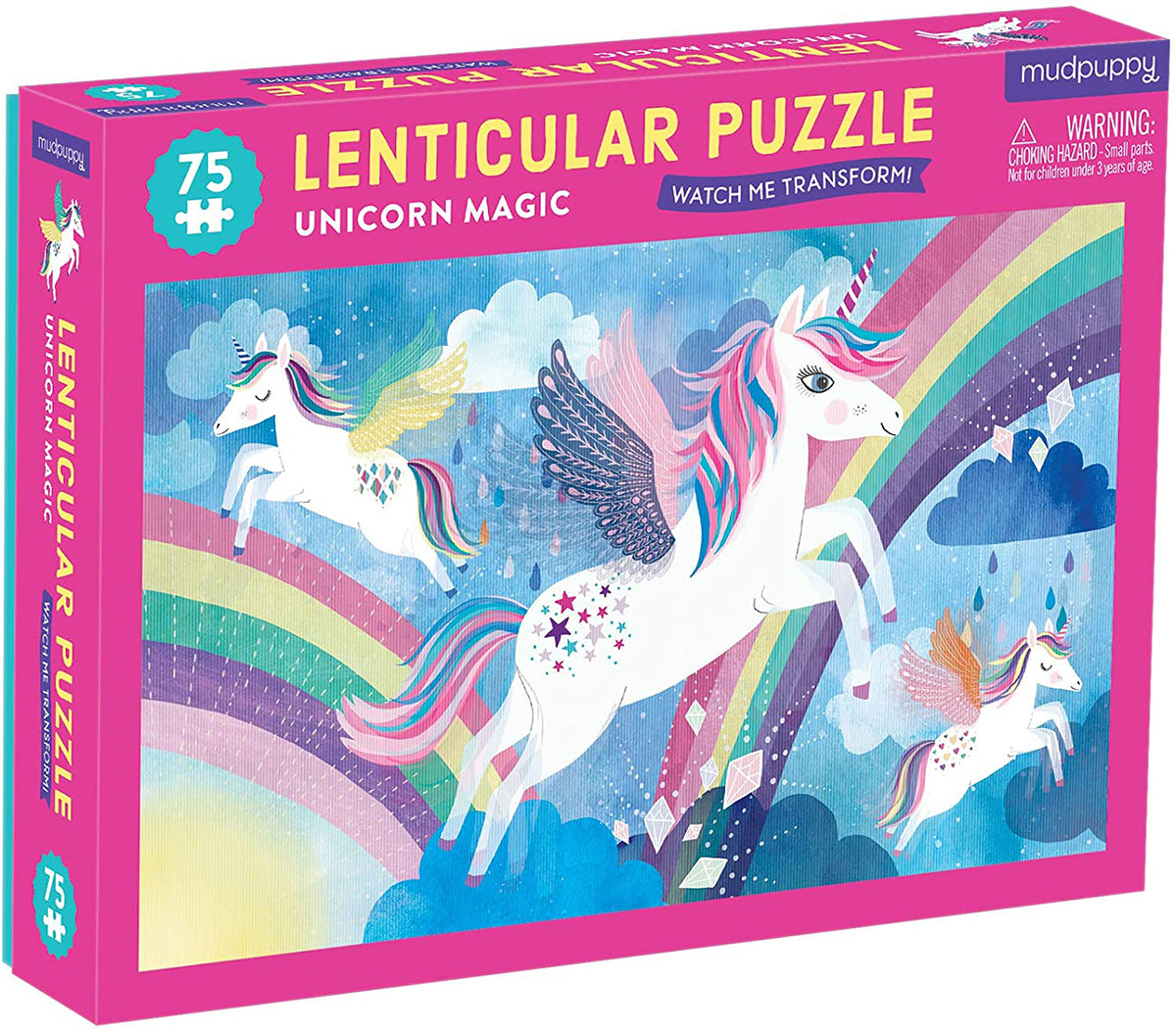 Mudpuppy 75 Piece Lenticular Puzzle - Unicorn Magic