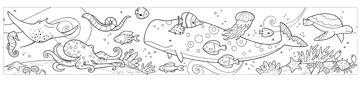 Mudpuppy Mini Coloring Roll - Under The Sea