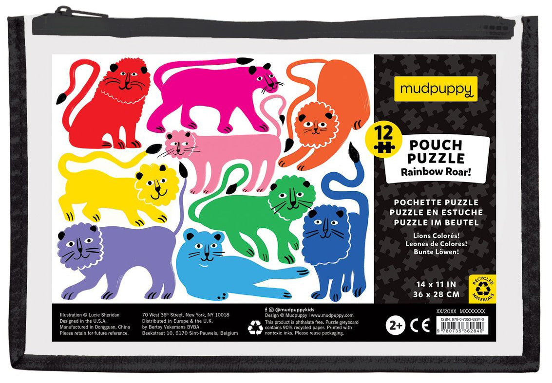 Mudpuppy Pouch Puzzle - Rainbow Roar!