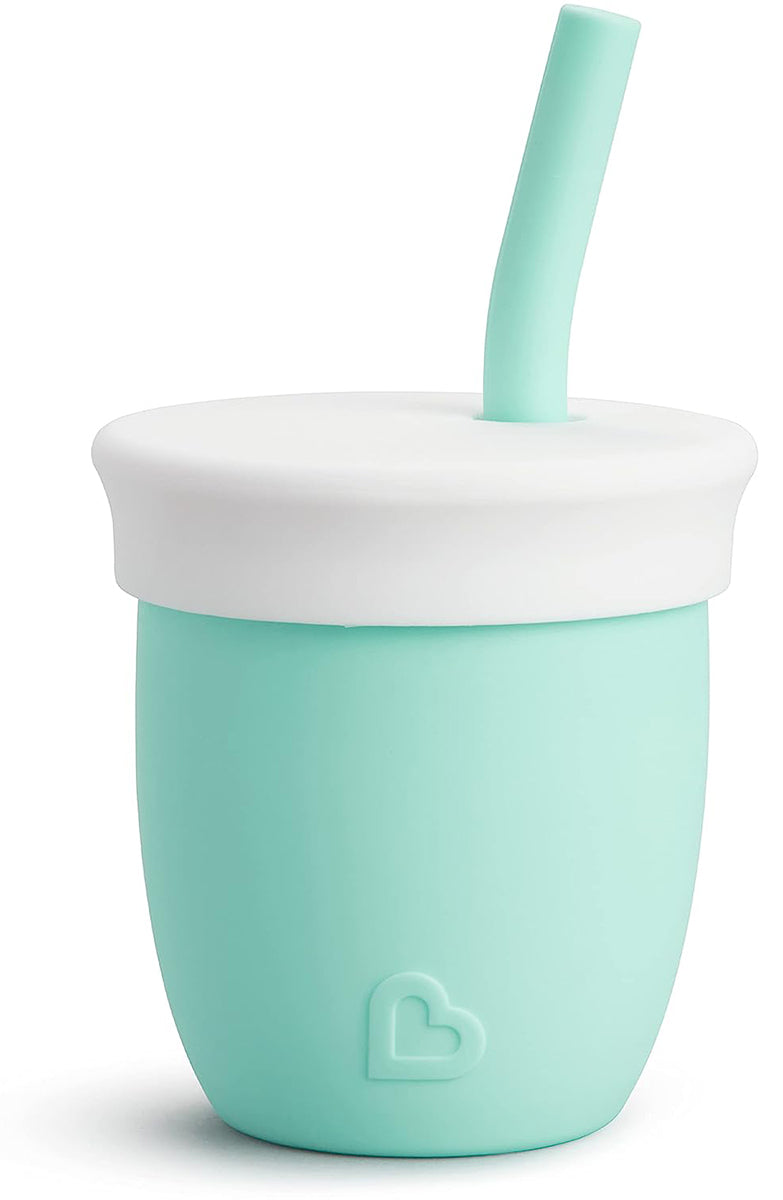 Munchkin C'est Silicone Training Cup with Straw, 4oz - Mint