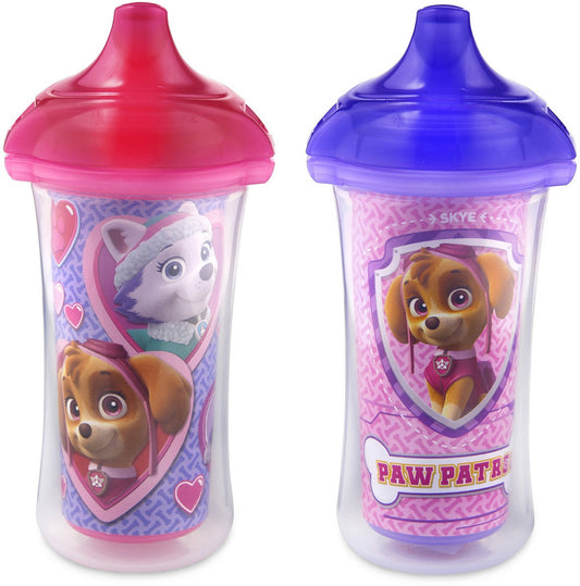 Munchkin Paw Patrol Click Lock Insulated Cup, 9oz - 2 Pack - Pink/Blue