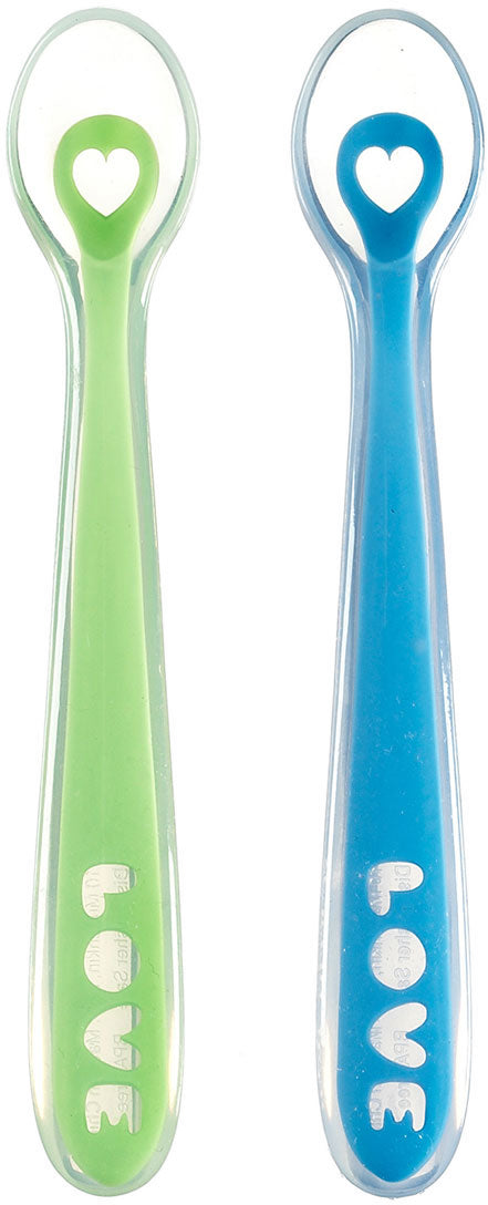 Munchkin Silicone Spoons, 2-Pack - Green/Blue