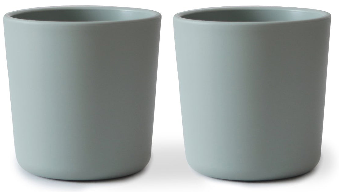 Mushie Dinnerware Cups for Kids, Set of 2 - Sage