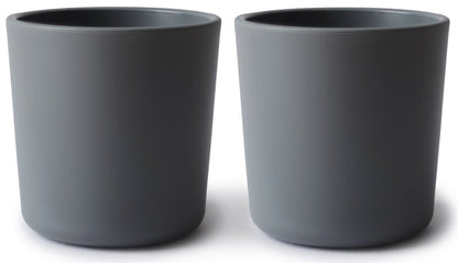 Mushie Dinnerware Cups for Kids, Set of 2 - Smoke