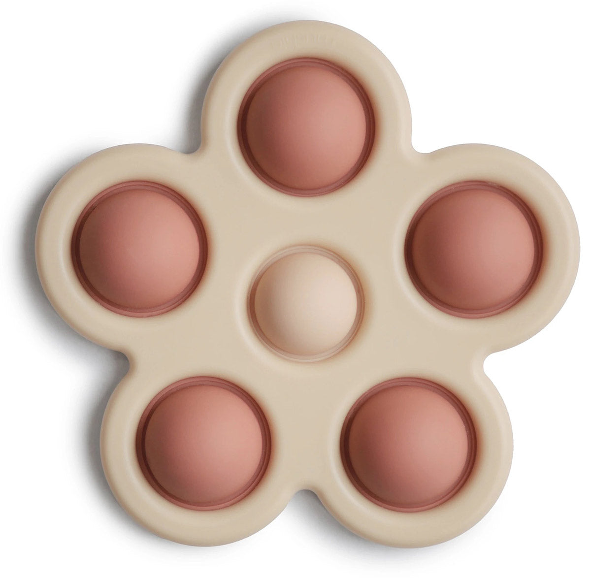 Mushie Flower Press Toy - Rose / Blush / Shifting Sand