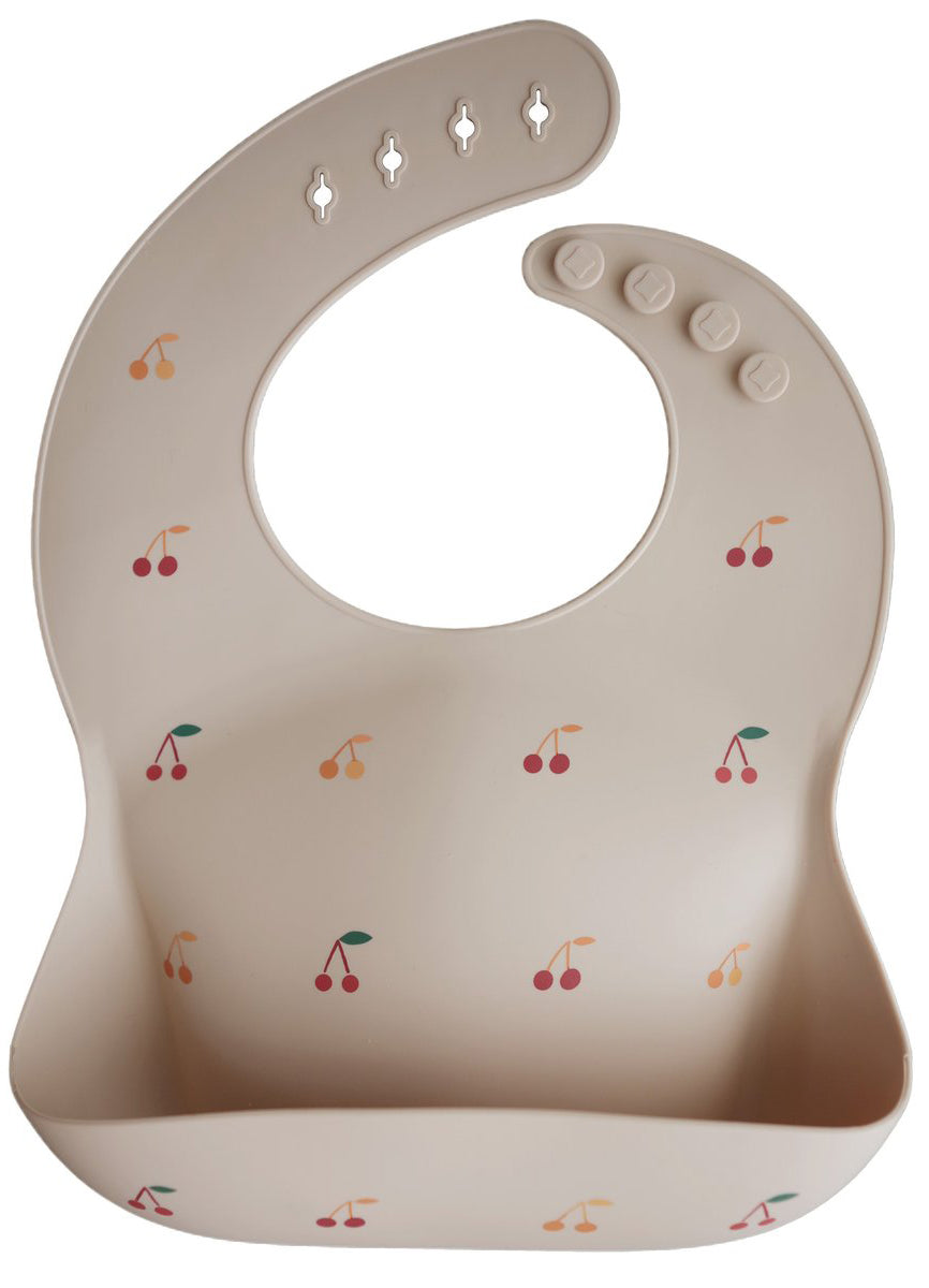 Mushie Silicone Baby Bib - Cherries