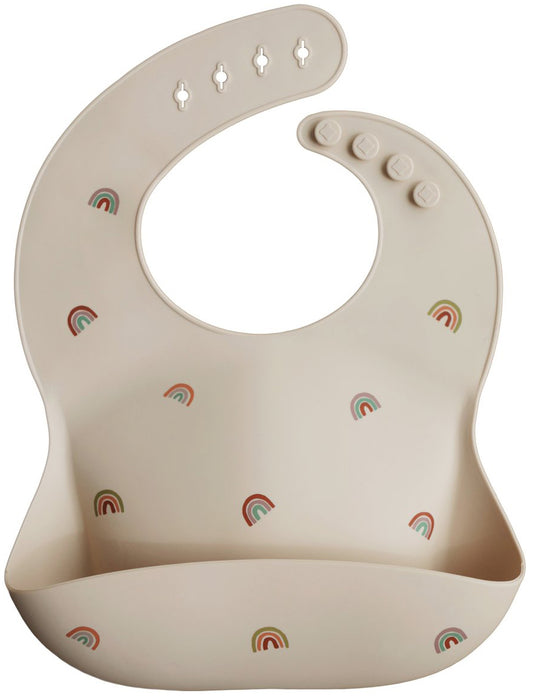 Mushie Silicone Baby Bib - Rainbows