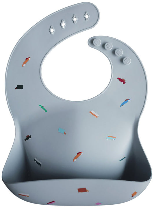 Mushie Silicone Baby Bib - Retro Cars