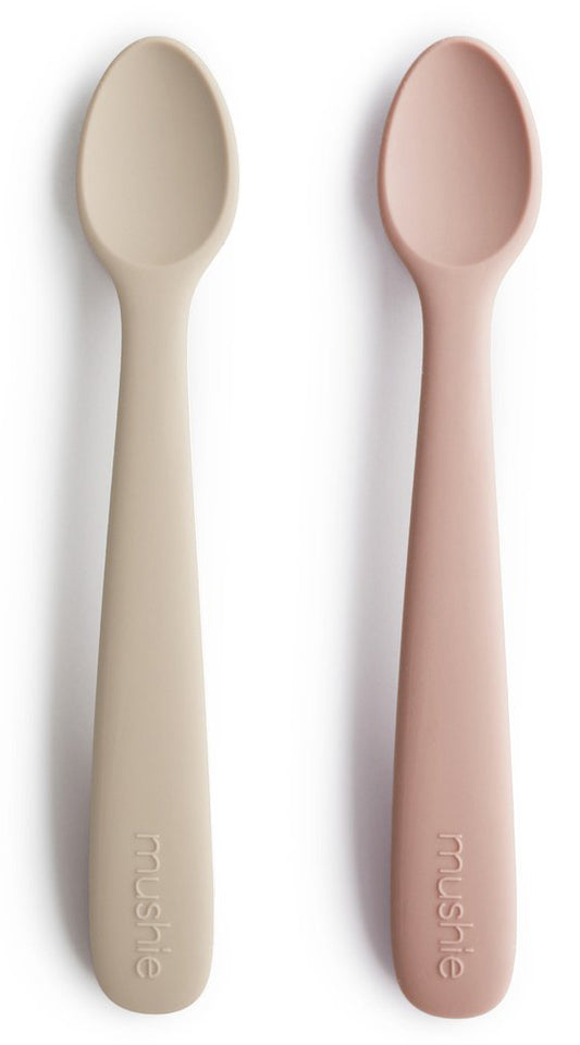 Mushie Silicone Feeding Spoon - Blush / Shifting Sand