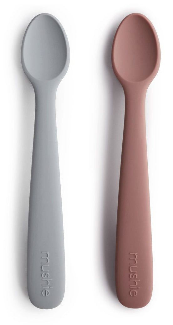 Mushie Silicone Feeding Spoon - Stone / Cloudy Mauve