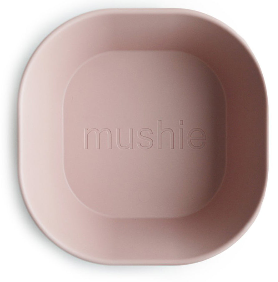 Mushie Square Dinnerware Bowls, Set of 2 - Blush