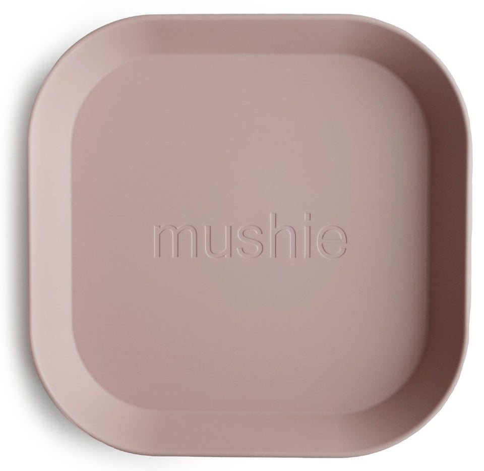 Mushie Square Dinnerware Plates, Set of 2 - Blush