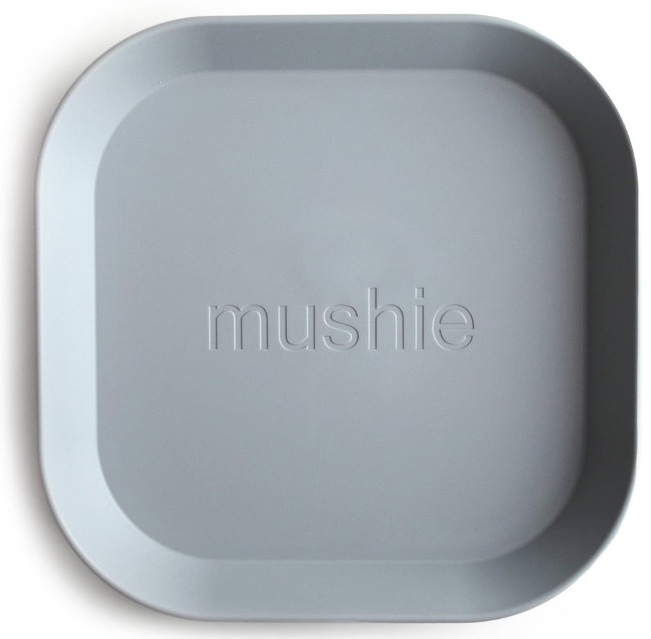 Mushie Square Dinnerware Plates, Set of 2 - Cloud