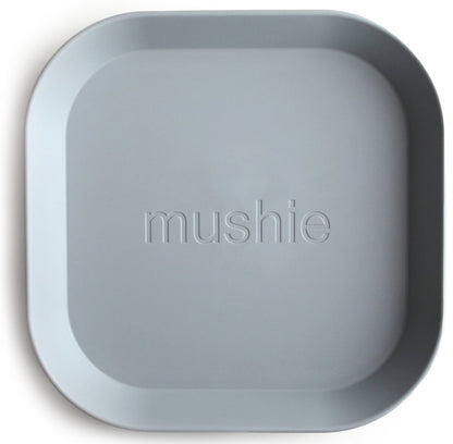 Mushie Square Dinnerware Plates, Set of 2 - Cloud