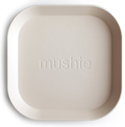 Mushie Square Dinnerware Plates, Set of 2 - Ivory