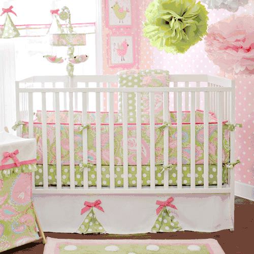 My Baby Sam Pixie Baby Pink 3 Piece Crib Bedding Set