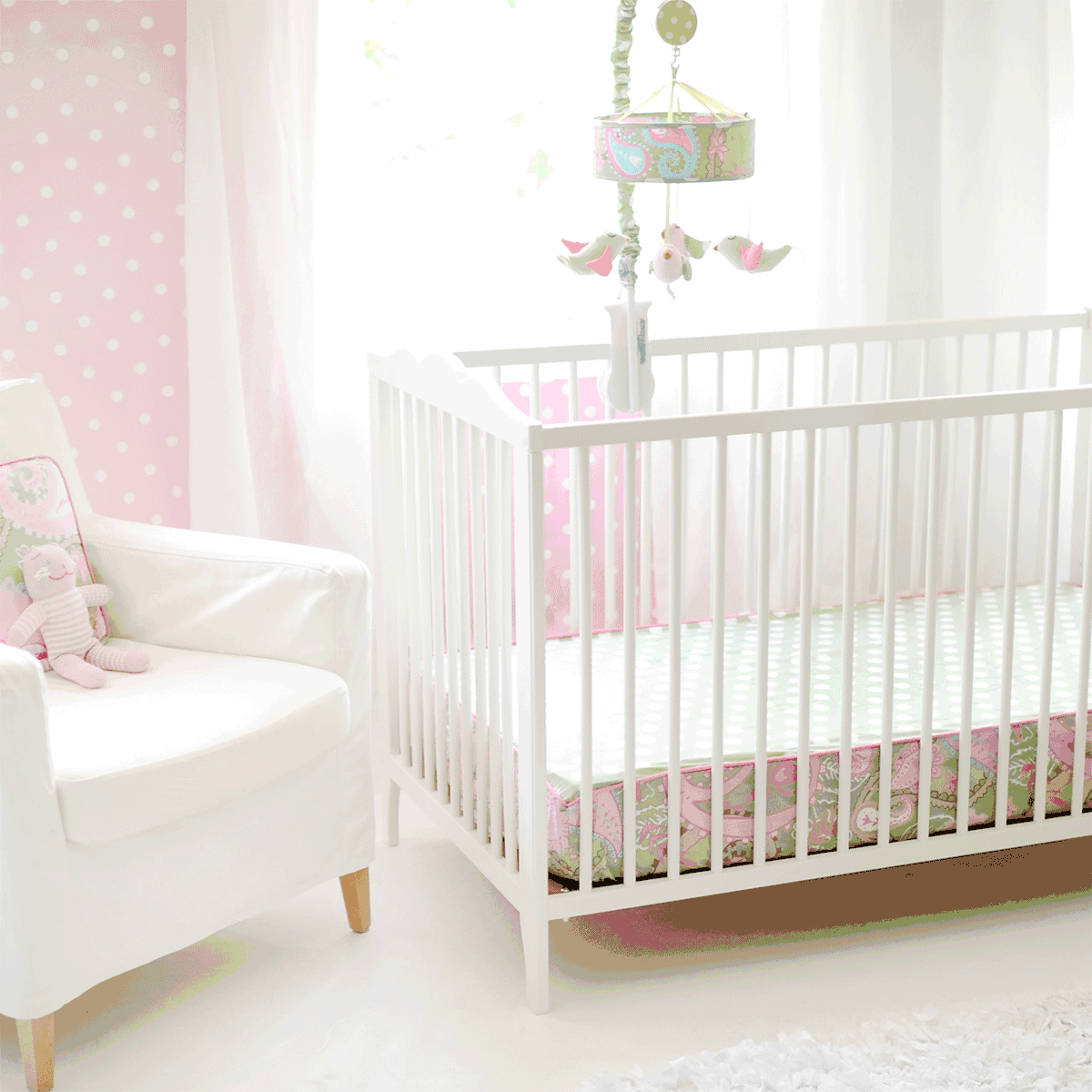 My Baby Sam Pixie Baby Pink Bumperless Crib Sheet