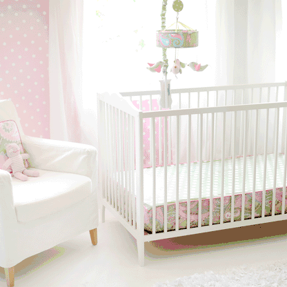 My Baby Sam Pixie Baby Pink Bumperless Crib Sheet