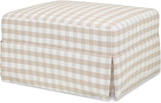 Namesake Crawford Gliding Ottoman - Tan Gingham