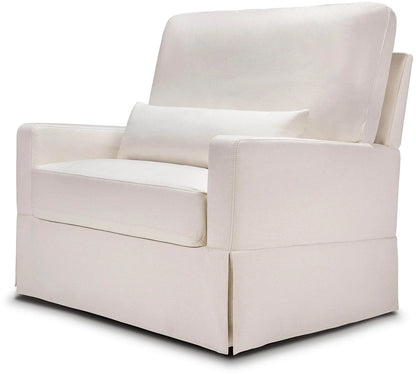 Namesake Crawford Pillowback Chair and a Half, Comfort Swivel Glider - Performance Cream Eco-Weave