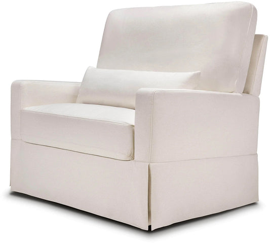 Namesake Crawford Pillowback Chair and a Half, Comfort Swivel Glider - Performance Cream Eco-Weave