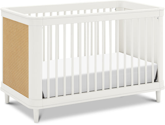 Namesake Marin w/ Cane 3-in-1 Convertible Crib - Warm White / Honey Cane