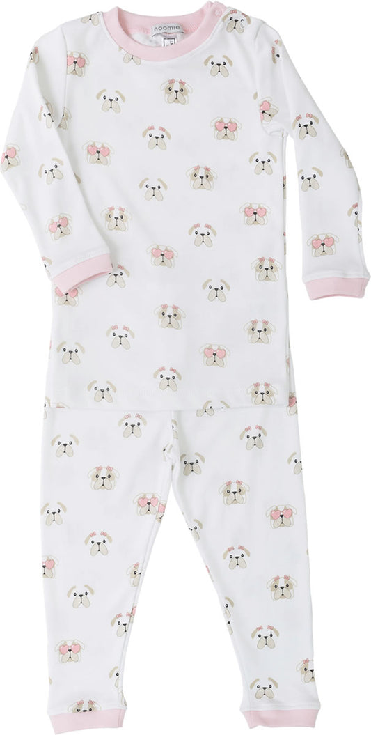 Noomie 2 Piece Pajamas - Pink Bulldog (12-18M)