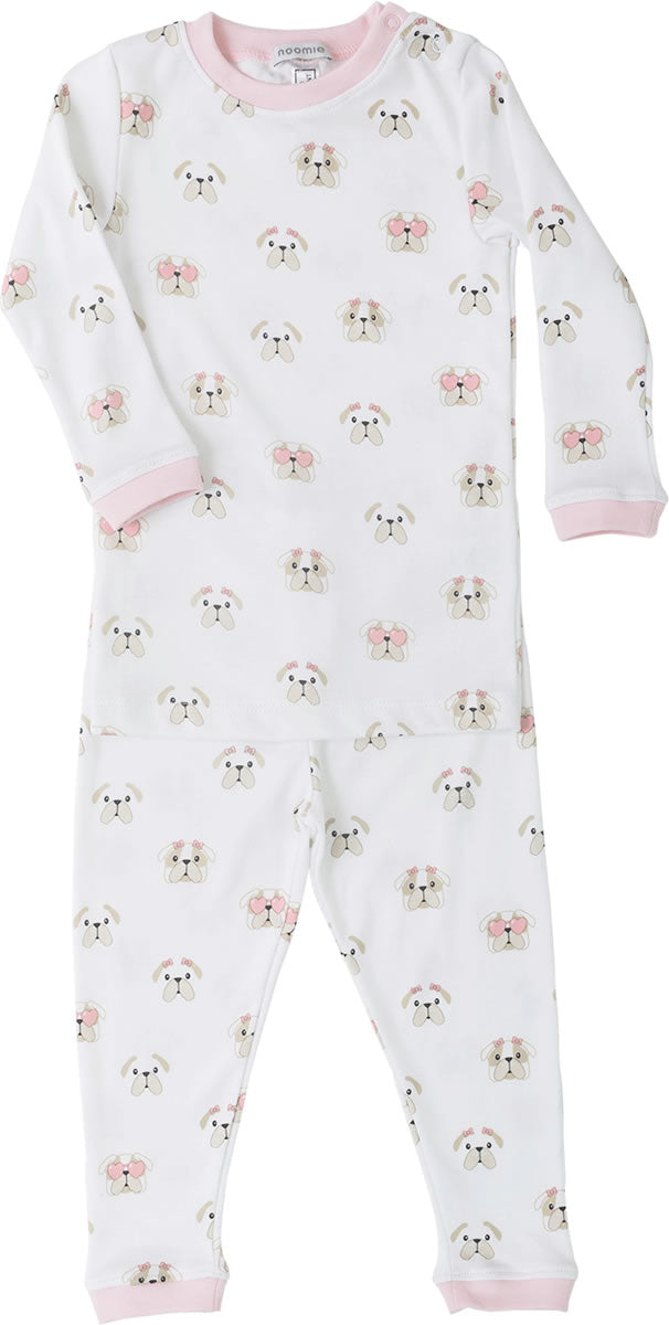 Noomie 2 Piece Pajamas - Pink Bulldog (18-24M)