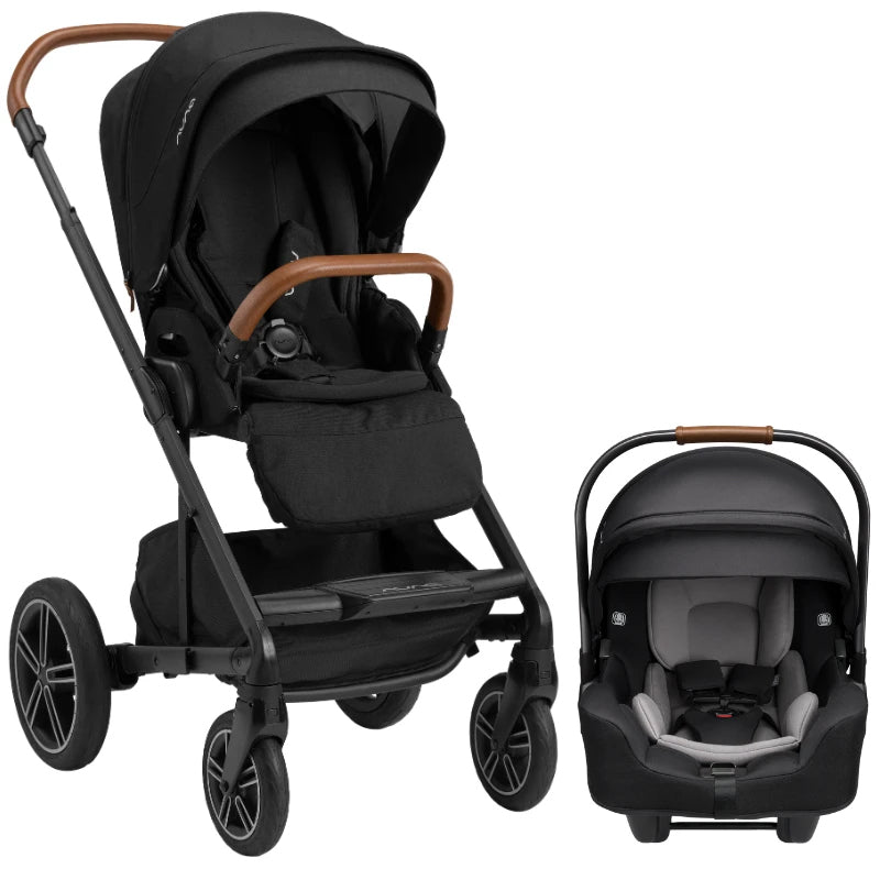 Nuna MIXX Next with Magnetic Buckle + Pipa RX Infant Car Seat Travel System Bundle - Caviar