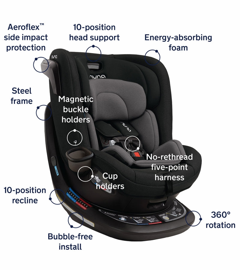 Nuna REVV Rotating Convertible Car Seat - Caviar