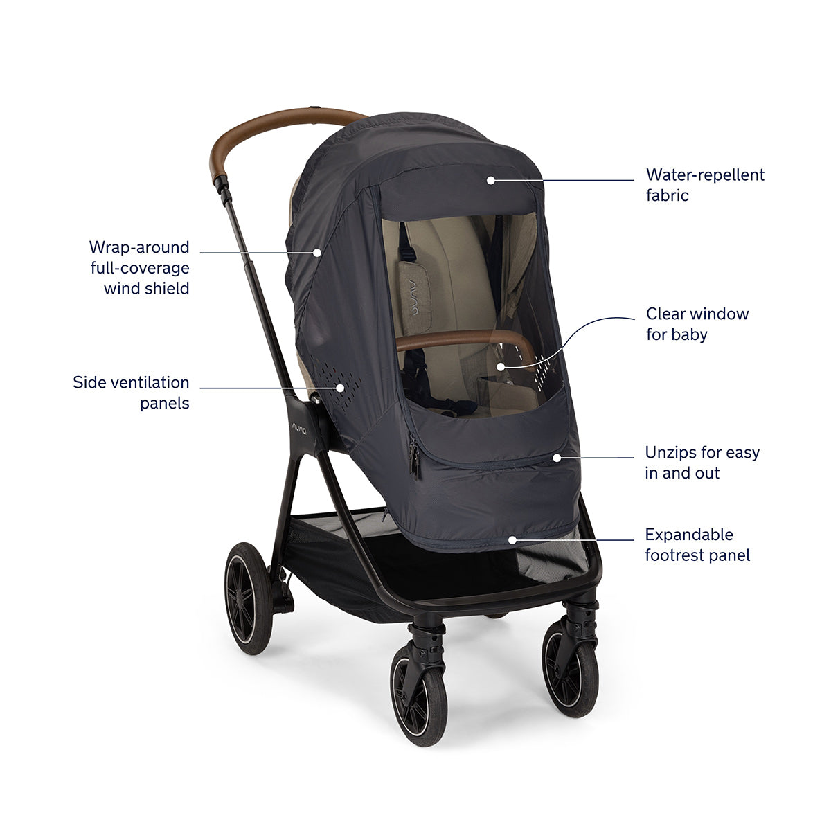 Nuna Stroller Wind Cover - Indigo