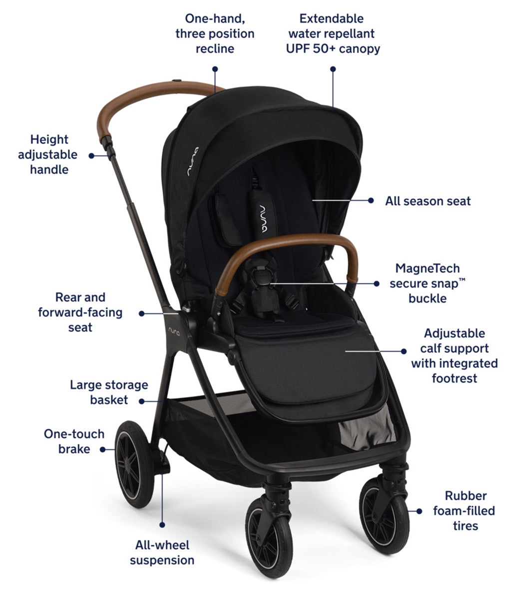 Nuna TRIV Next Compact Stroller - Caviar