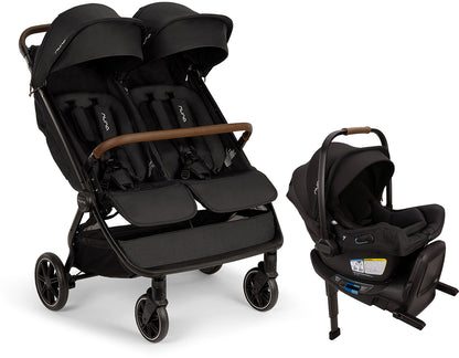 Nuna TRVL dubl + PIPA Aire RX Travel System Bundle - Caviar / Caviar