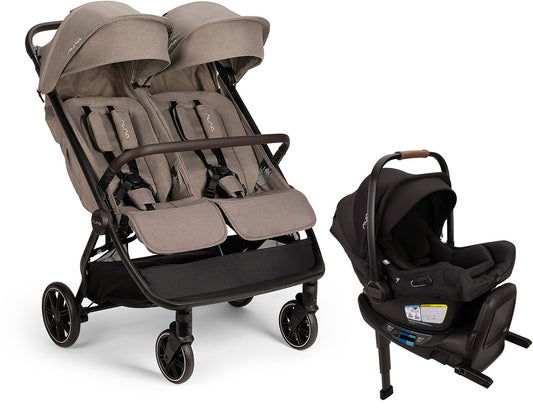 Nuna TRVL dubl + PIPA Aire RX Travel System Bundle - Cedar / Caviar