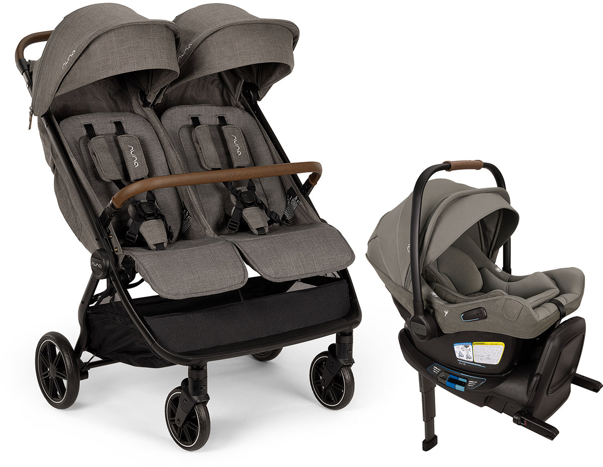 Nuna TRVL dubl + PIPA Aire RX Travel System Bundle - Granite / Granite