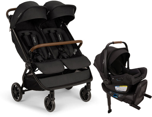 Nuna TRVL dubl + PIPA RX Travel System Bundle - Caviar / Caviar