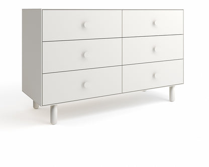 Oeuf 6 Drawer Dresser - Fawn - White