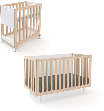 Oeuf Fawn 2-in-1 Crib System - White/Birch