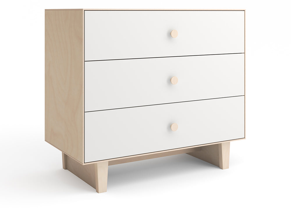 Oeuf 3 Drawer Dresser - Rhea - White/Birch