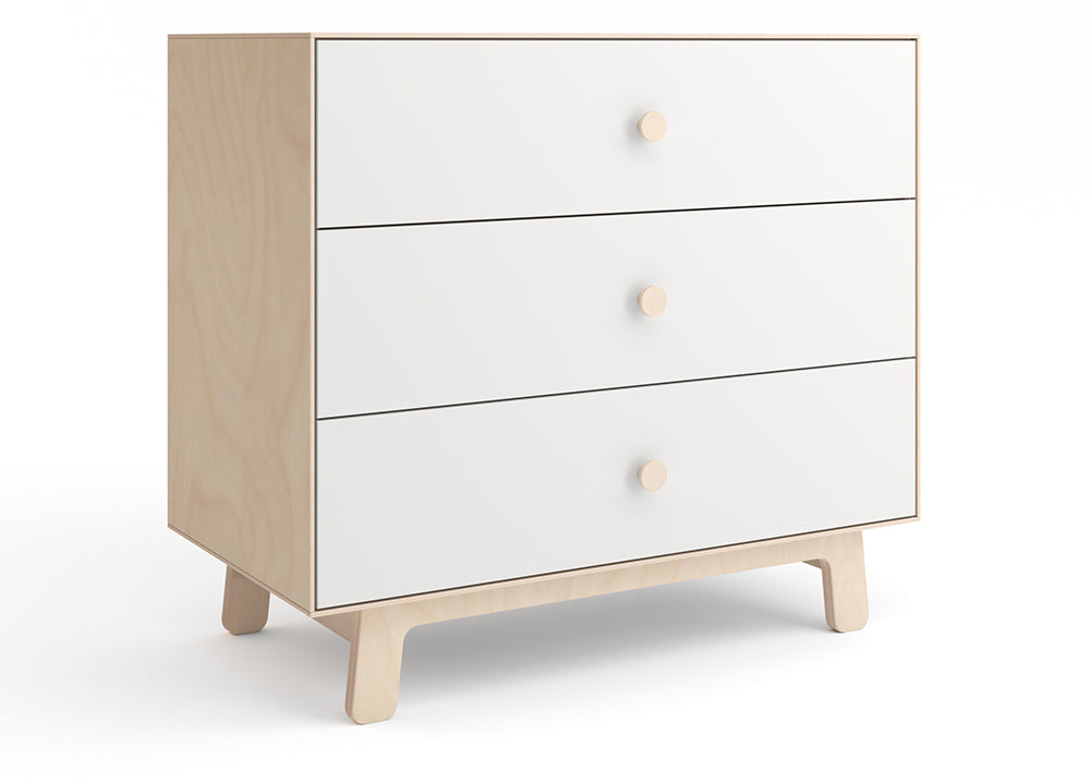 Oeuf 3 Drawer Dresser - Sparrow - White/Birch