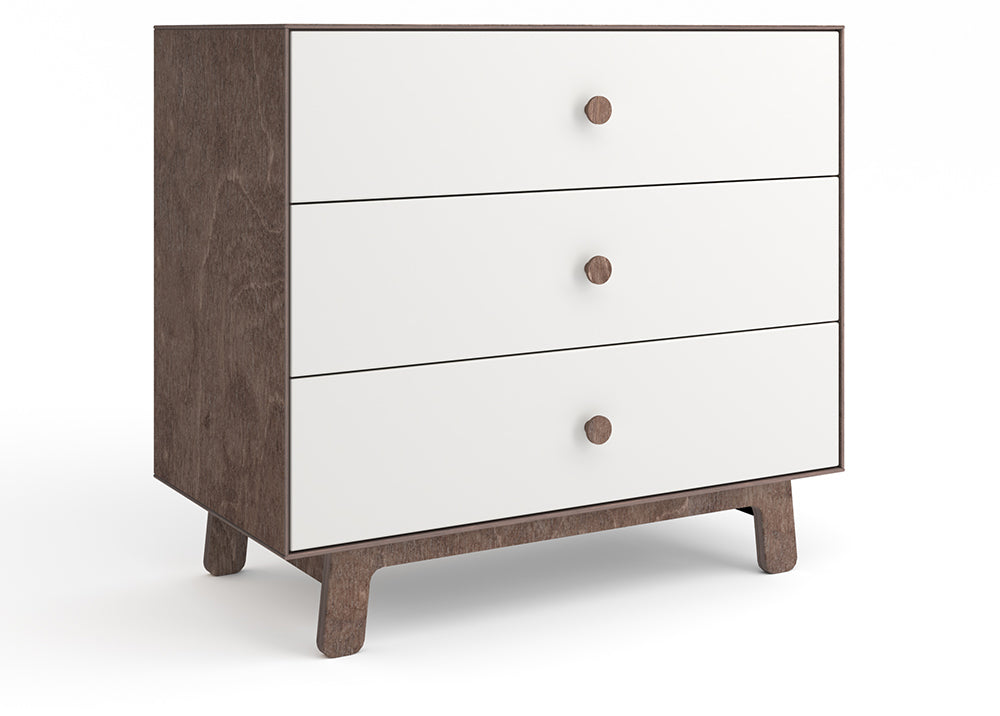 Oeuf 3 Drawer Dresser - Sparrow - White/Walnut