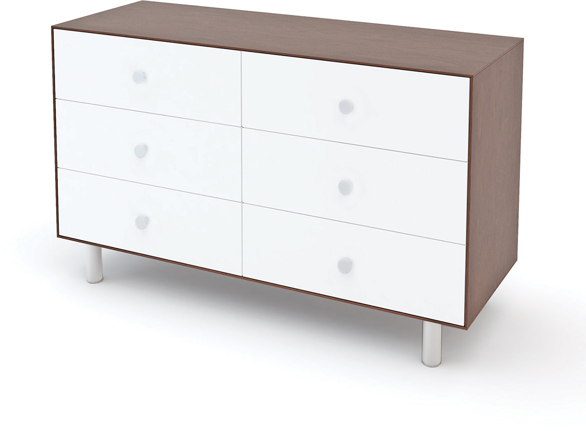 Oeuf 6 Drawer Dresser - Classic - White/Walnut