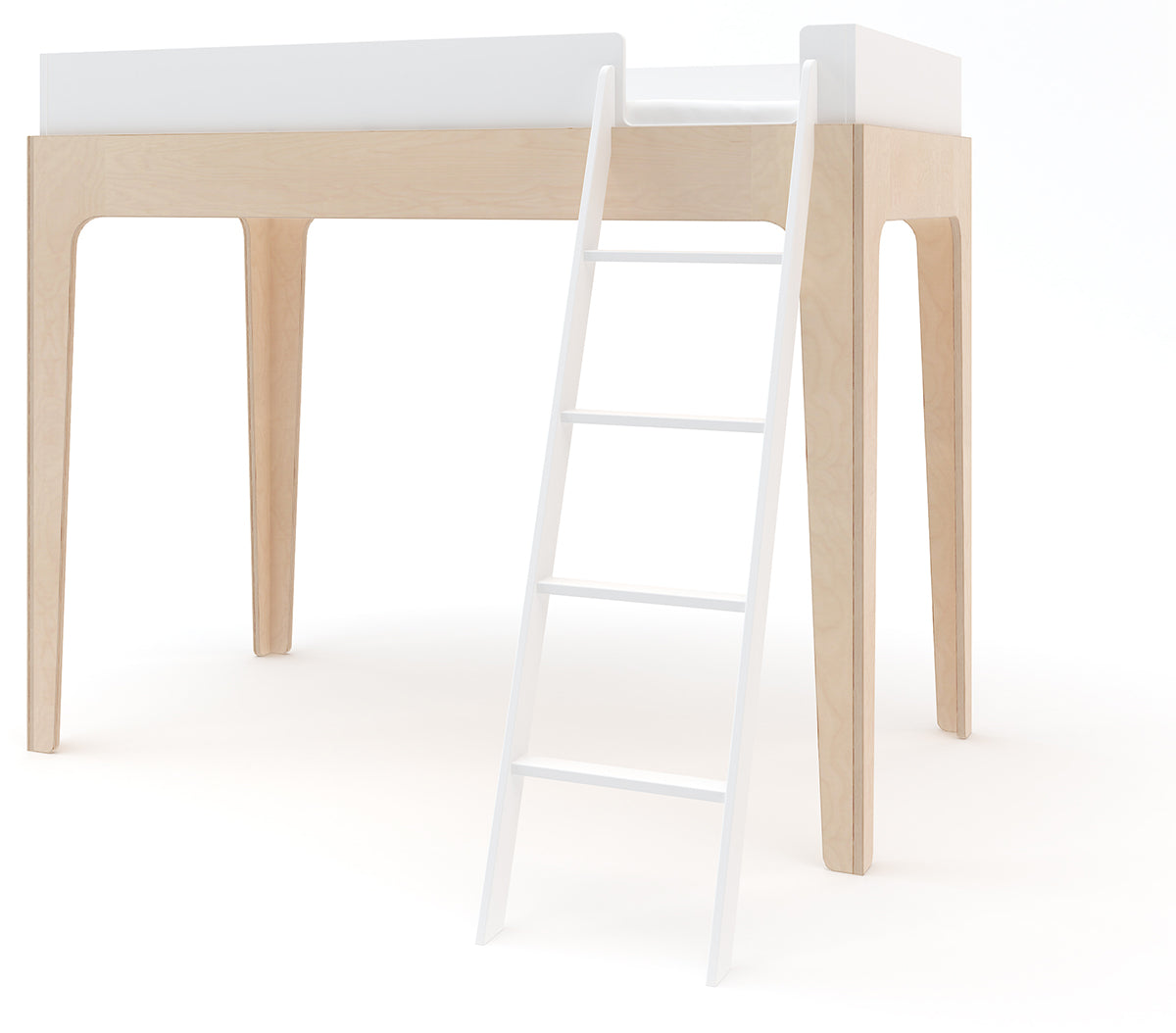 Oeuf Perch Loft Bed - Twin Size - White/Birch