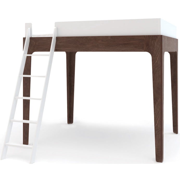 Oeuf Perch Loft Bed - Full Size - White/Walnut