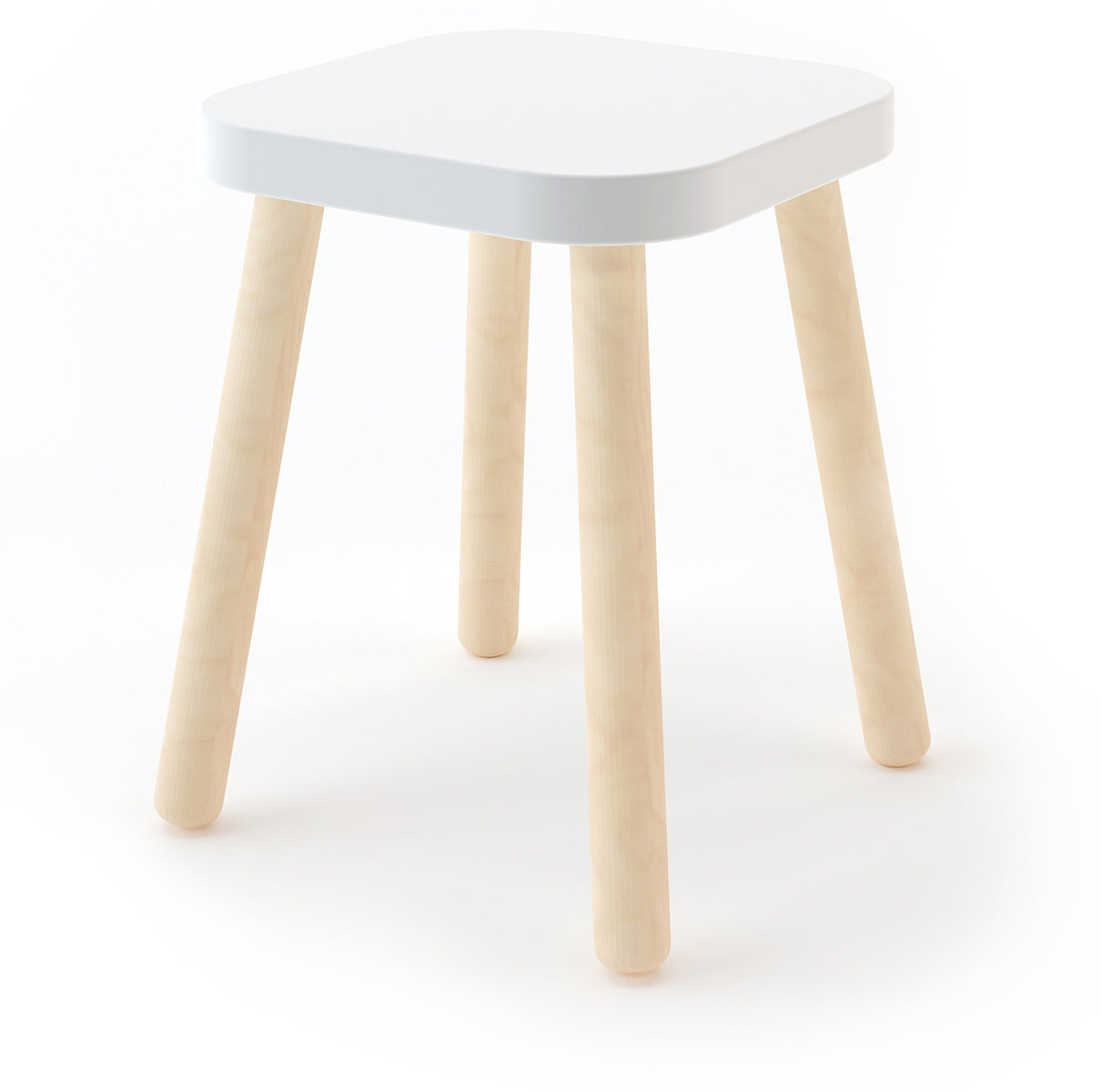 Oeuf Square Stool - White/Birch