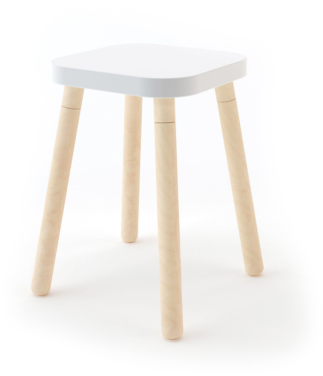 Oeuf Square Stool - White/Birch