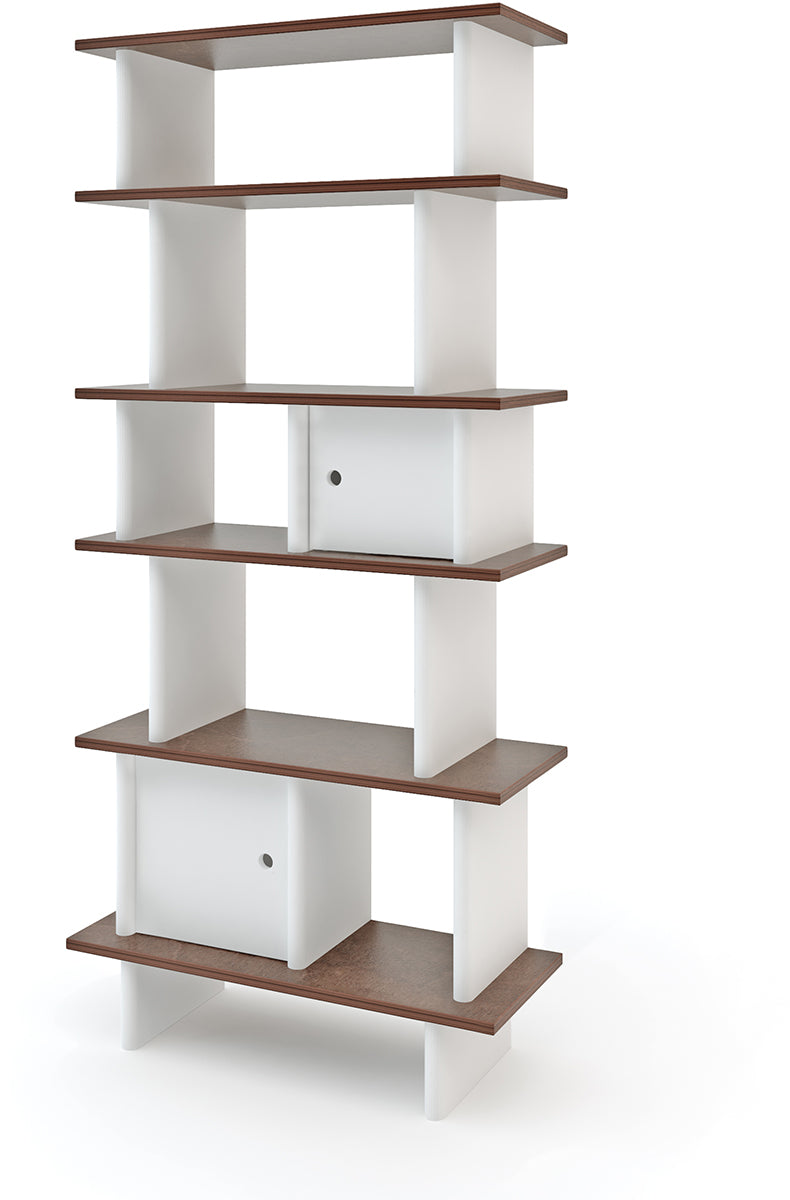 Oeuf Vertical Mini Library - White/Walnut