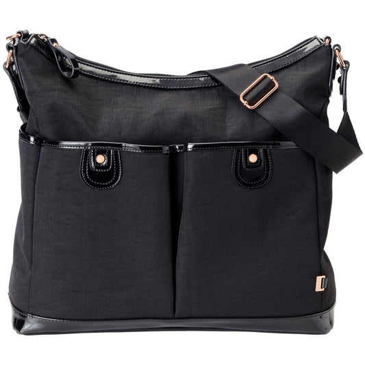 OiOi Black Balistic Hobo Diaper Bag