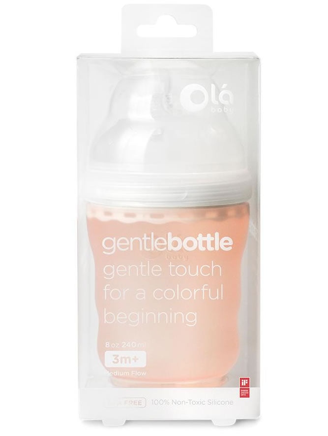 Olababy Gentle Bottle, 8oz - Coral