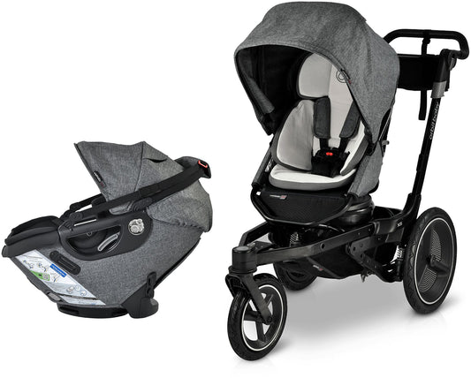 Orbit Baby Jog & Ride Travel System with G5+ Infant Car Seat - Black / Melange Grey